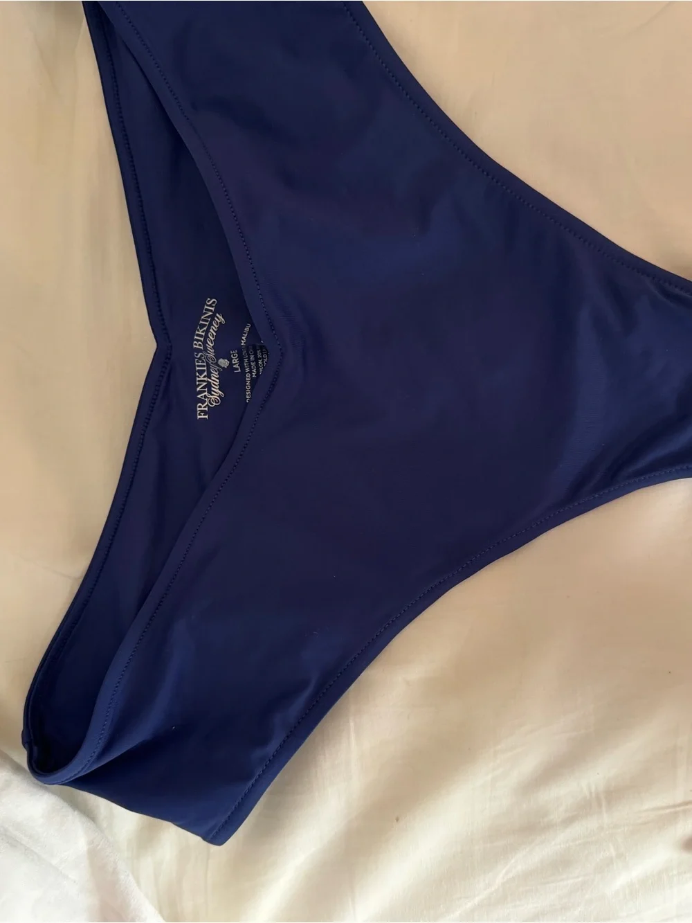 Frankie's Bikinis Navy Bikini Bottom - Solid Blue